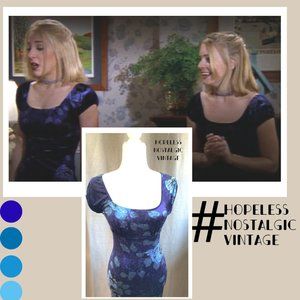 Betsey Johnson blue velour dress ASO Sabrina the Teenage Witch